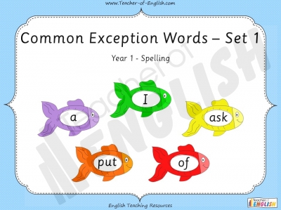 Common Exception Words - Set 1 - Year 1